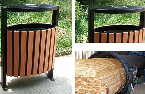 發貨廣州從化區，再獲好評的鋼木垃圾桶廠家