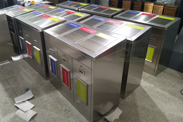 不銹鋼三分類垃圾回收箱